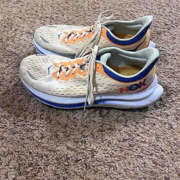 Hoka One Kawana womens 9B Running Shoes Shortbread Bluing Orange Blue - Picture 1 of 7